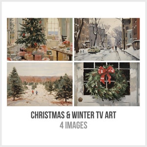 Framed TV Art: Modern Christmas Winter Landscape for Stunning Holiday Decor - Bundle