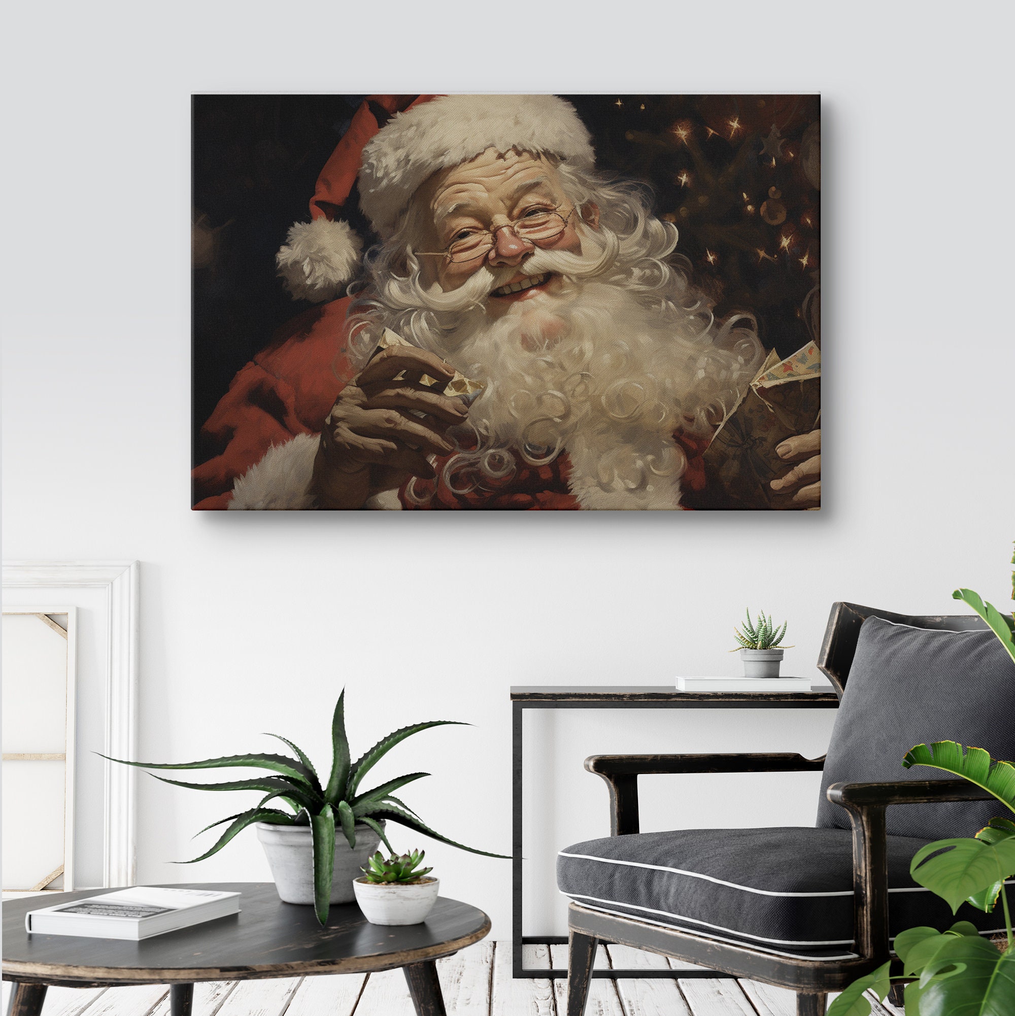 Santa Claus Printable Christmas Art Festive Holiday Print - Etsy