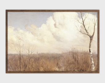 Vintage Farmhouse Wall Decor  Landscape Painting Printable Wall Art