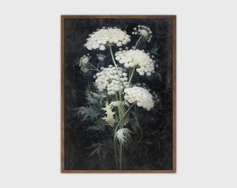 Impresión vintage de bodegón de flores, pintura francesa melancólica, decoración, arte imprimible