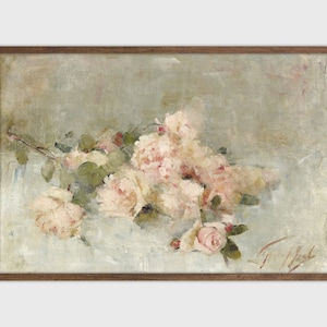 Still Life Flower Painting Vintage Botanical Print Printable Wall Art