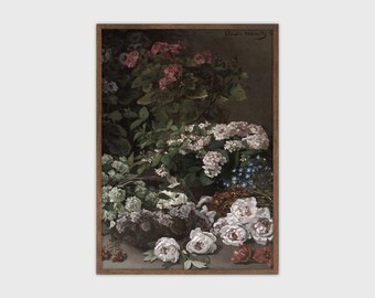 Floral Painting Vintage Print Still Life Oil Painting Victorian Botanical Artwork Printable