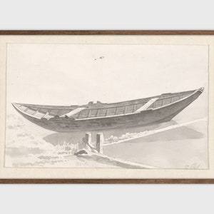 Barca a vela schizzo minimalista Lake House arredamento vintage nautico stampabile