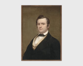 Retrato Pintura Hombre Vintage Oscuro Academia Impresión