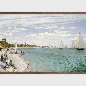 Sailboat Painting Vintage Seascape Print Ocean Printable Art