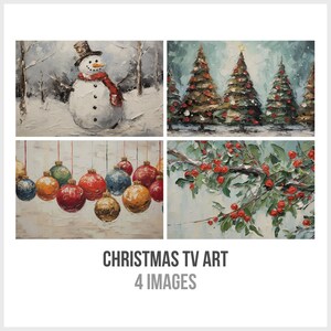 Winter Vibes Samsung Frame TV Art - Christmas Snowman and HolidayDecor