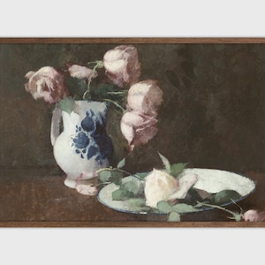 Vintage Bauernhaus Wand Kunst Blumen Stillleben druckbare Kunst