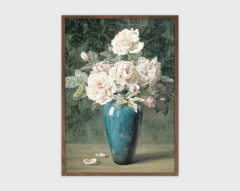 Vintage Rose Print: Cottagecore Floral Still Life (Digital Download)