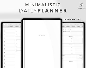 minimalist digital planner simple goodnotes planner daily undated planner template digital calendar minimalistic simple digital planner