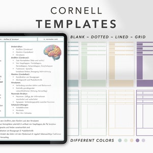 Modello di note digitali Cornell Note Goodnotes Student iPad Modelli Goodnotes Cornell Scarica i modelli PDF per il taccuino digitale Cornell