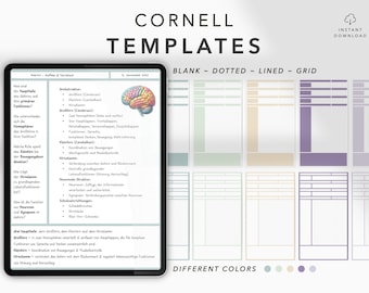 Digital Notes Template Cornell Note Goodnotes Student iPad Goodnotes Cornell templates Download PDF Templates for Digital Notebook Cornell
