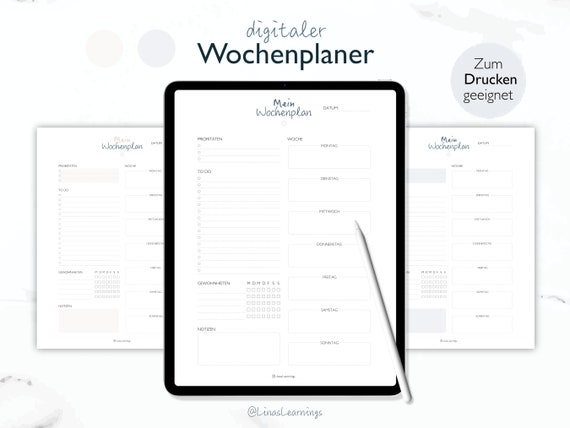 Wochenplaner PDF Vorlage