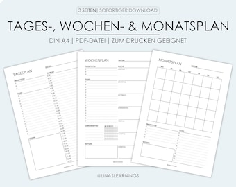 Daily planner, weekly planner, monthly planner printable