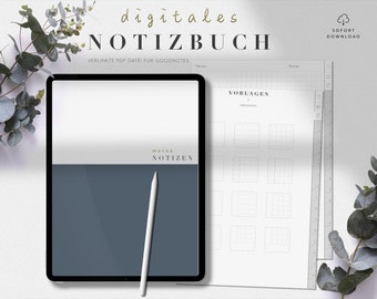 Notebook digital goodnotes notebook digital notebook download iPad student notes digital notebook student tablet template study A4