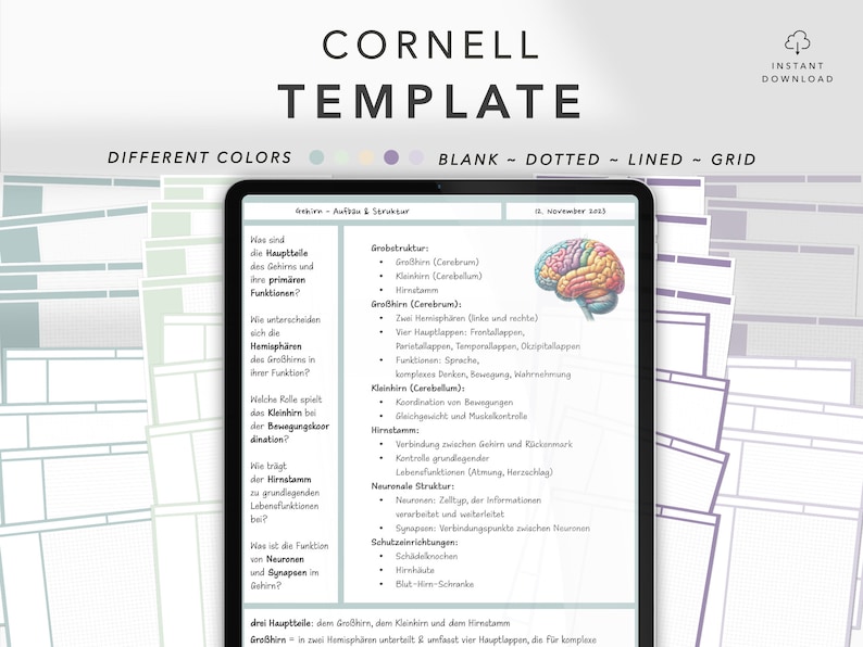 goodnotes Cornell template