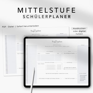 May include: A digital planner for middle school students featuring a daily schedule, to-do list, and motivational quotes. The planner is available as a PDF download and can be printed or used digitally.