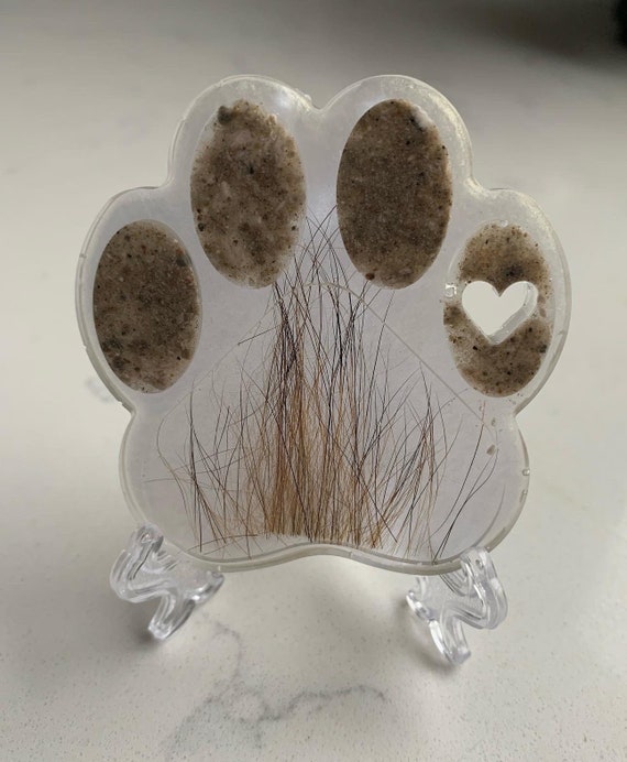 Custom Made Resin Paw Print With Ashes and or Fur - Etsy