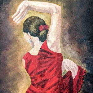 Flamenco Dancer Oil Painting Print