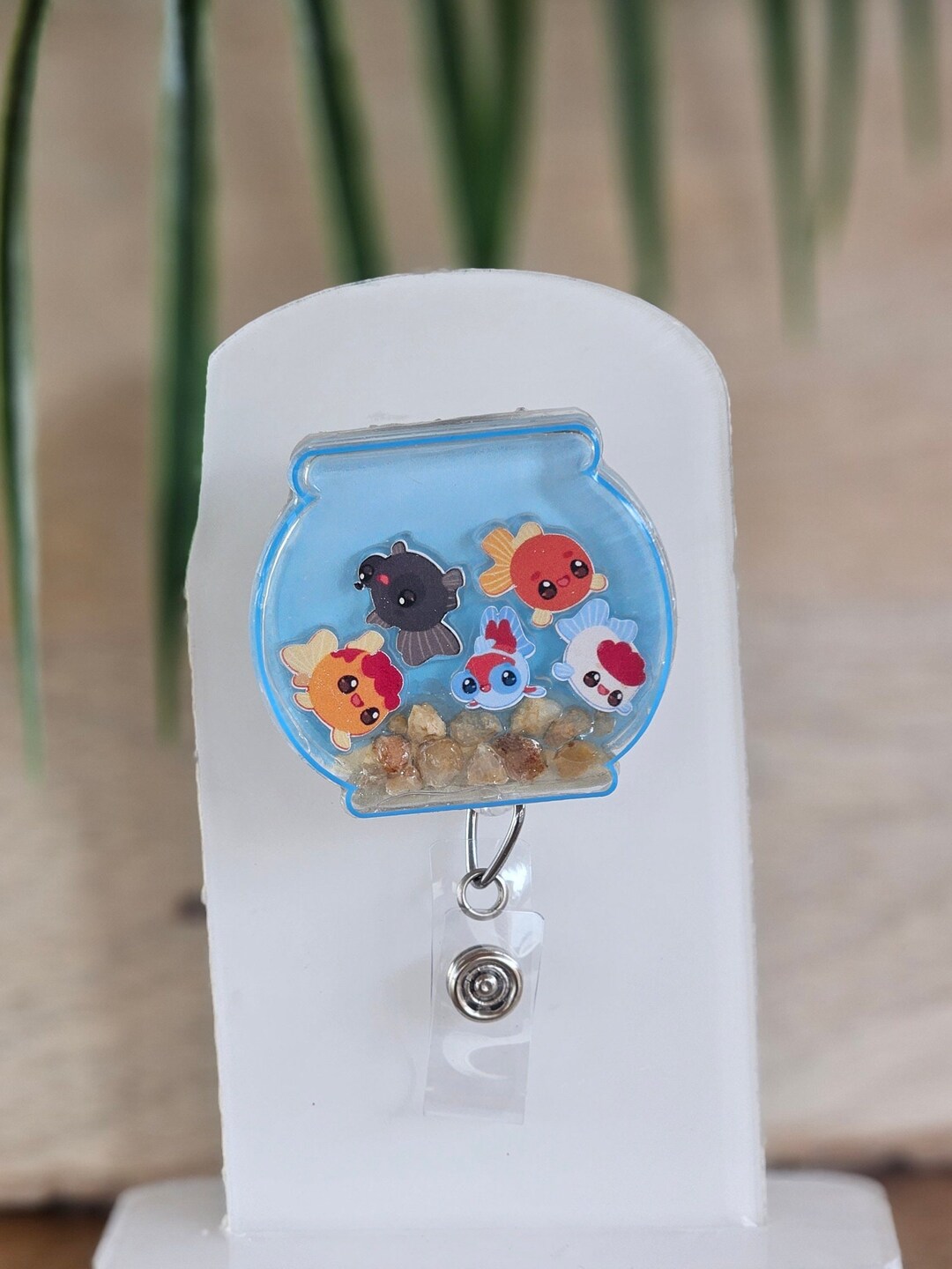 Goldfish Shaker Badge Reel Etsy