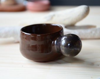 Simply Charming: Rustic Brown Ceramic Tea Cup - Genuine 30ml Goodness