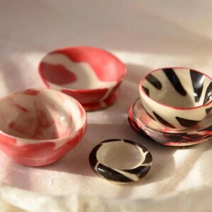 Miniature Handmade Porcelains : Colorful and Warm, 6 Sets