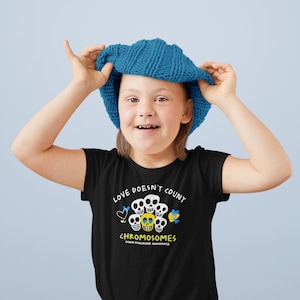 Down Syndrome Awareness Toddler Shirt, Unisex Toddler Gift, T21 Shirt, Love Doesn’t Count Chromosomes T-shirt
