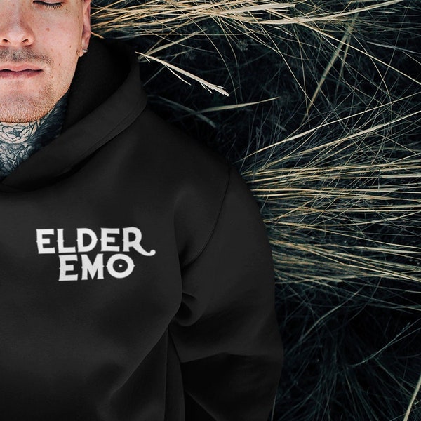 Elder Emo Unisex Hoodie, Pop Punk Clothing, Retired Emo Kid, Pastel Goth Clothing, Punk Hoodie, Aesthetic Hoodie, Emo Night Party Hoodie