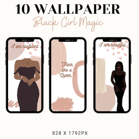 Black Girl Magic Iphone Wallpaper Affirmation Phone Etsy