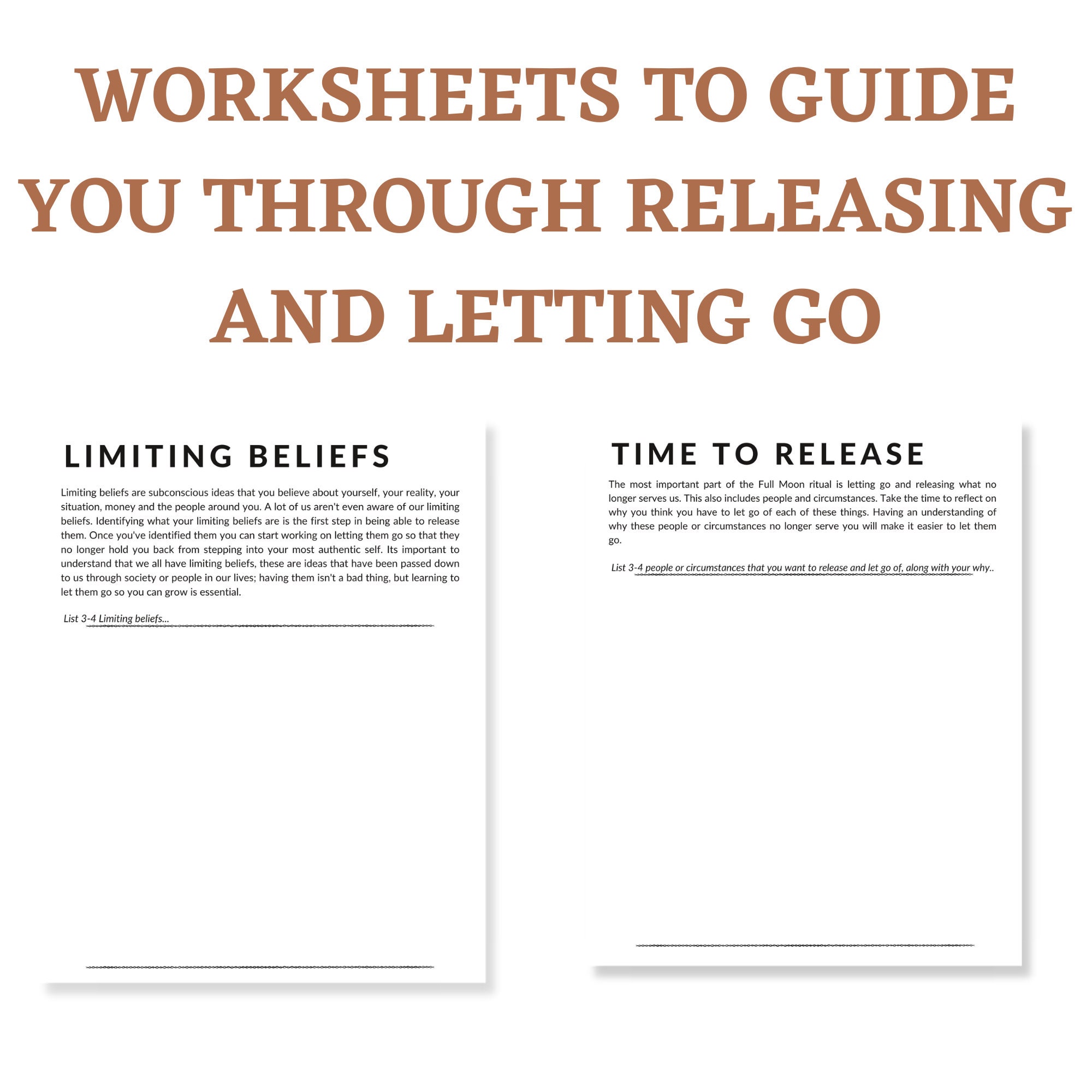 Full Moon Ritual Kit Printable Worksheets Manifestation Worksheets ...