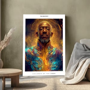 Afrofuturism Digital Wall Art Black Man Portrait | Printable Wall Art | African Art | Afrofuturist Art | Afro Artwork | Black empowerment