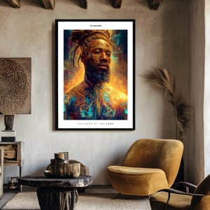 Afrofuturism Digital Wall Art Black Man Portrait | Printable Wall Art | African Art | Afrofuturist Art | Afro Artwork | Black empowerment