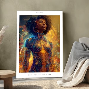 Afrofuturism Digital Wall Art Black Woman Portrait | Printable Wall Art | African Art | Afrofuturist Art | Afro Artwork | Black empowerment