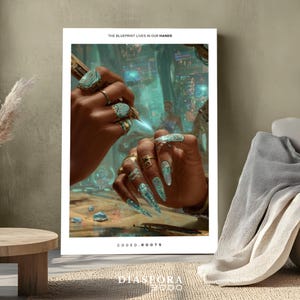Afrofuturism Digital Wall Art Black Nail Salon | Printable Wall Art | African Art | Afrofuturist Art | Afro Artwork | Black empowerment
