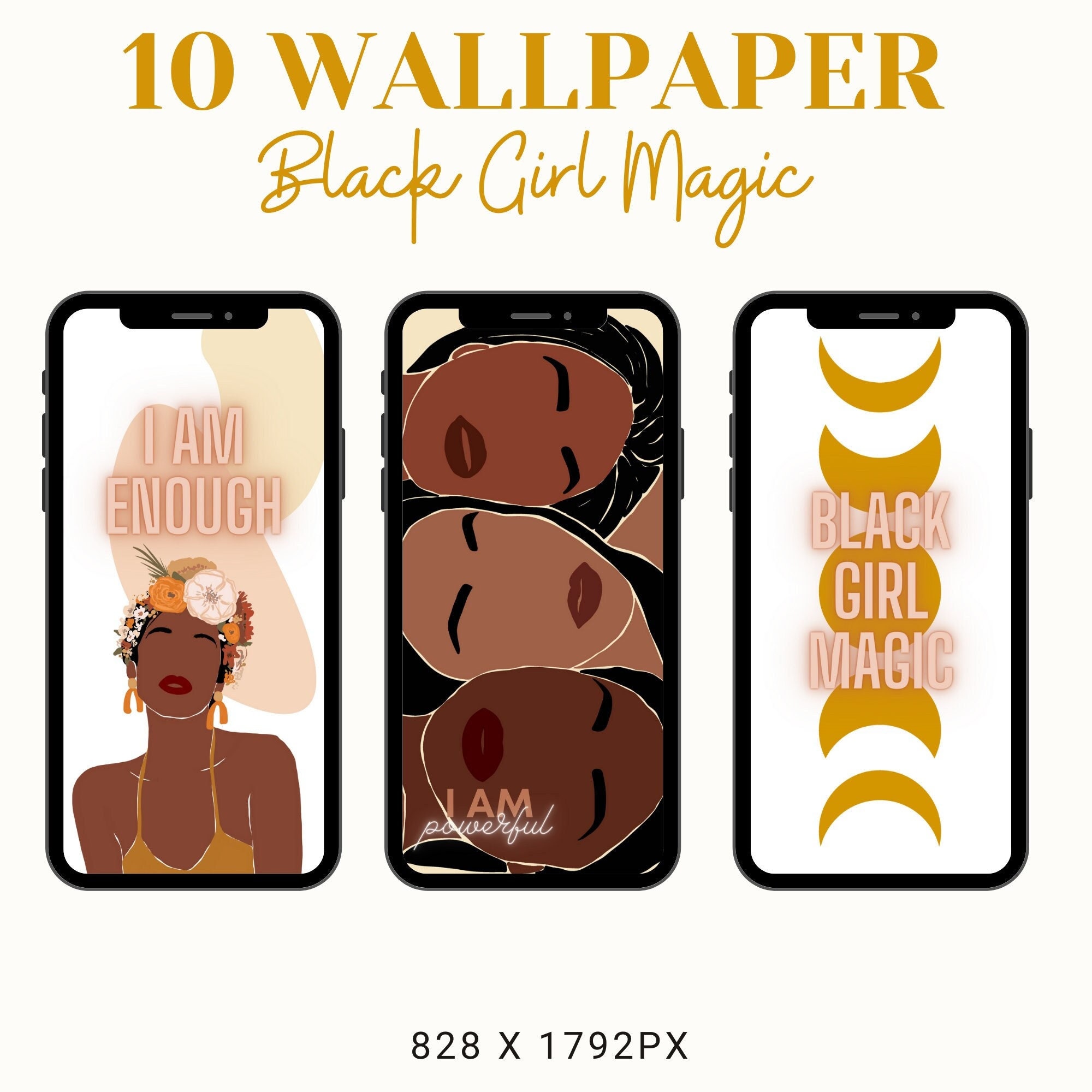 Black Girl Magic Iphone Wallpaper Affirmation Phone - Etsy
