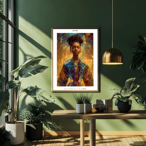 Afrofuturism Digital Wall Art Black Girl Portrait | Printable Wall Art | African Art | Afrofuturist Art | Afro Artwork | Black empowerment