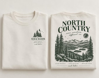 Felpa Noah Kahan Stick Season, regalo per fan indie folk, girocollo con grafica di montagna.