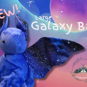 Galaxy Bat Plushie-Ready To Ship-Large Starry Sky Bat Plush Gift-24" Wingspan