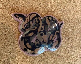 Ball Python Resin Pin: Handmade Reptile Lover's Pin-2" Wide