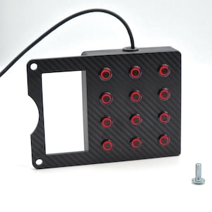 LED Button Box Sim Racing for Fanatec CSL DD Wheel Base 12 functions No software required 20x12x6 cm