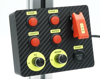 Boîte à boutons Sim Racing USB, pince de bureau, encodeur, démarrage/arrêt, interrupteur de sécurité momentané, 12 fonctions, PC, simulateur USB, boîte à boutons