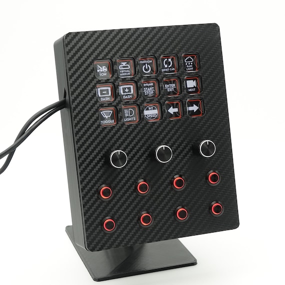 Elgato Stream Deck Mount and Button Box with LED Buttons | 3 encoders | 8 buttons | 17 functional | 1.8 M Cable | Plug and Play