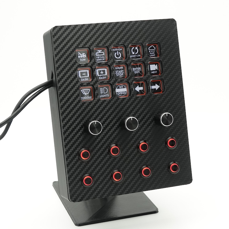 Elgato Stream Deck Mount and Button Box with LED Buttons | 3 encoders | 8 buttons | 17 functional | 1.8M Cable | Plug and play image 1