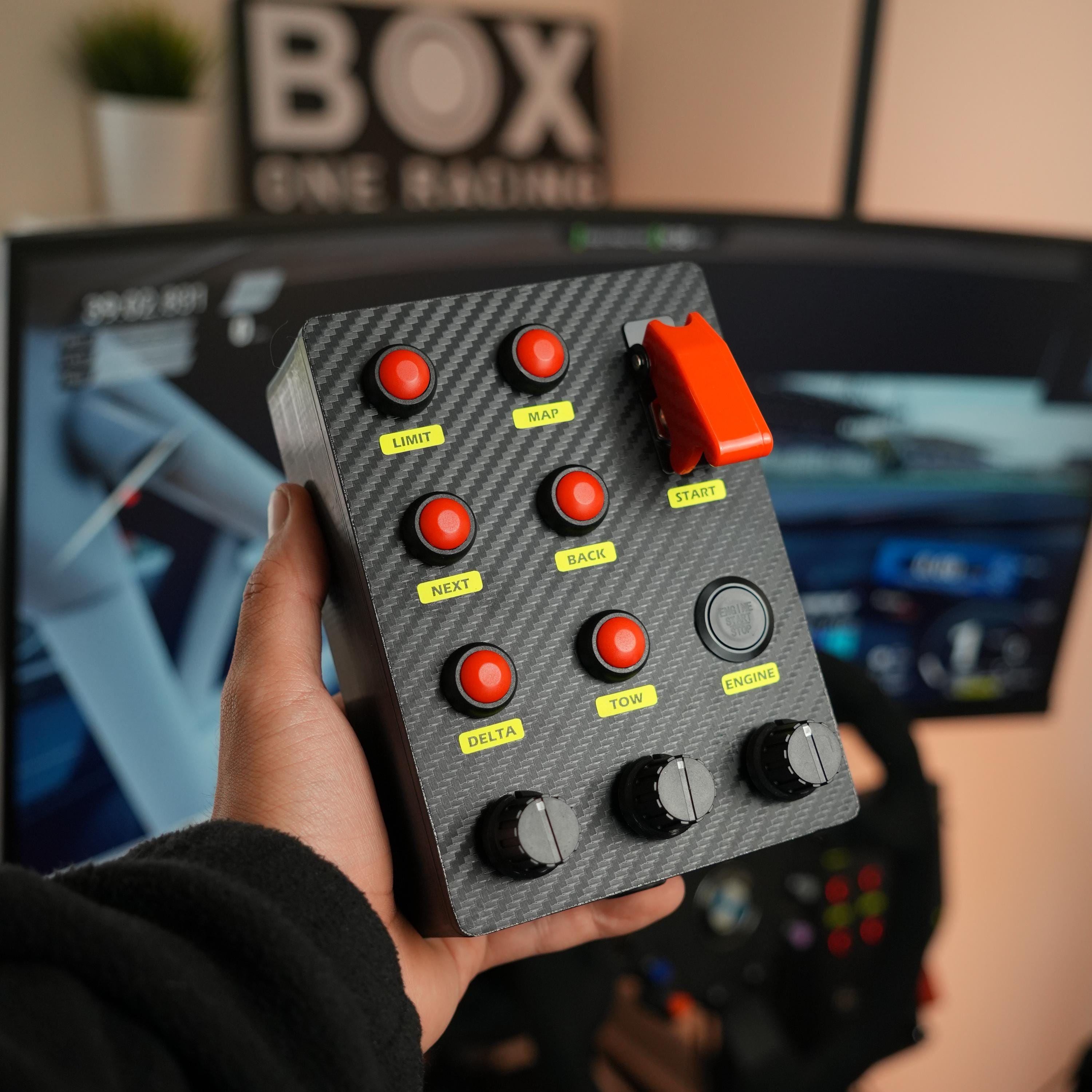シミュレーションレーシングとシムレーサー用ボタンボックス USBデスク