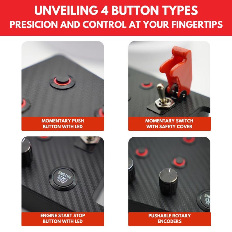Fanatec CLS DD Button Box Engine Start Encoders LED Buttons Plug and ...
