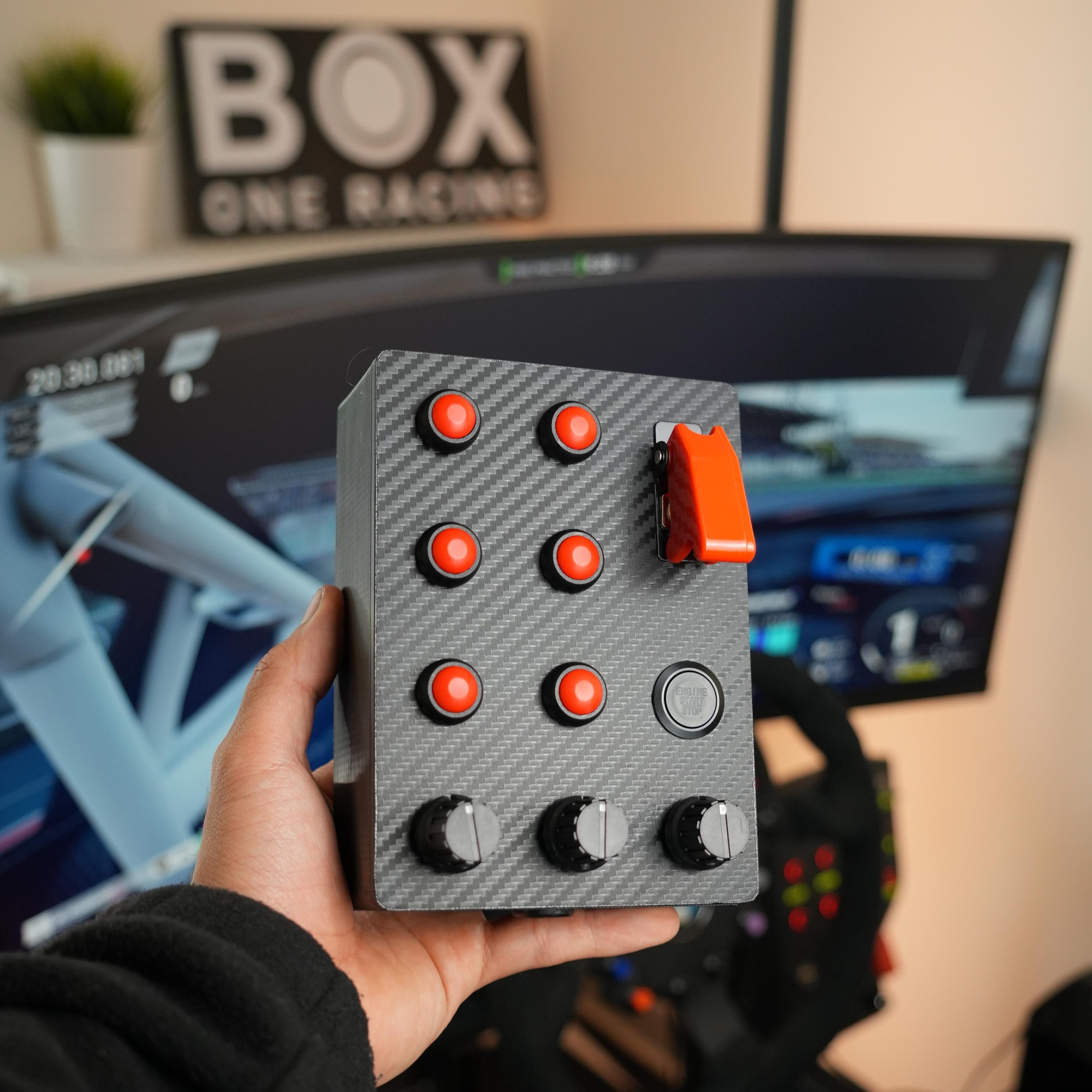 Button Box for Sim Racing and Simracers USB Desk Clamp Encoder Start ...