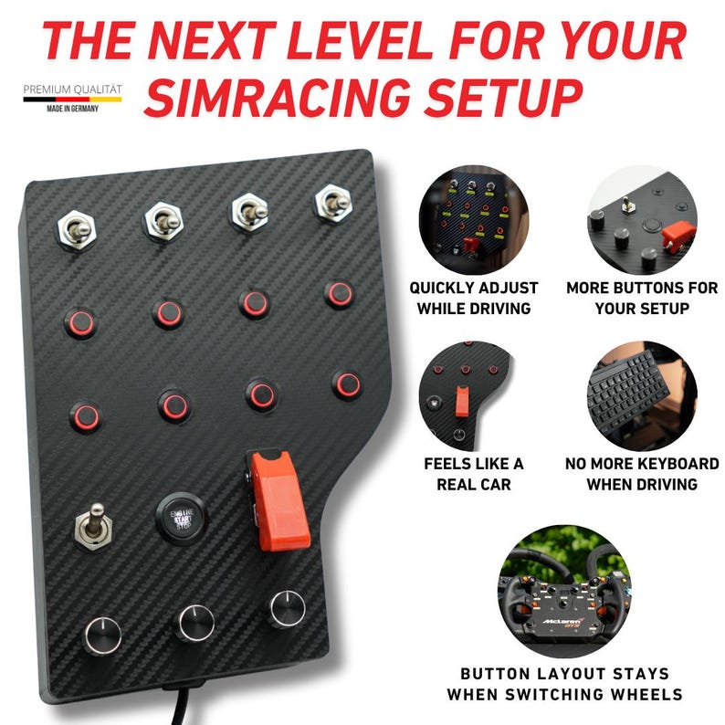 Simracing Button Box for PC With 23 Inputs Plug and Play Simracer ...