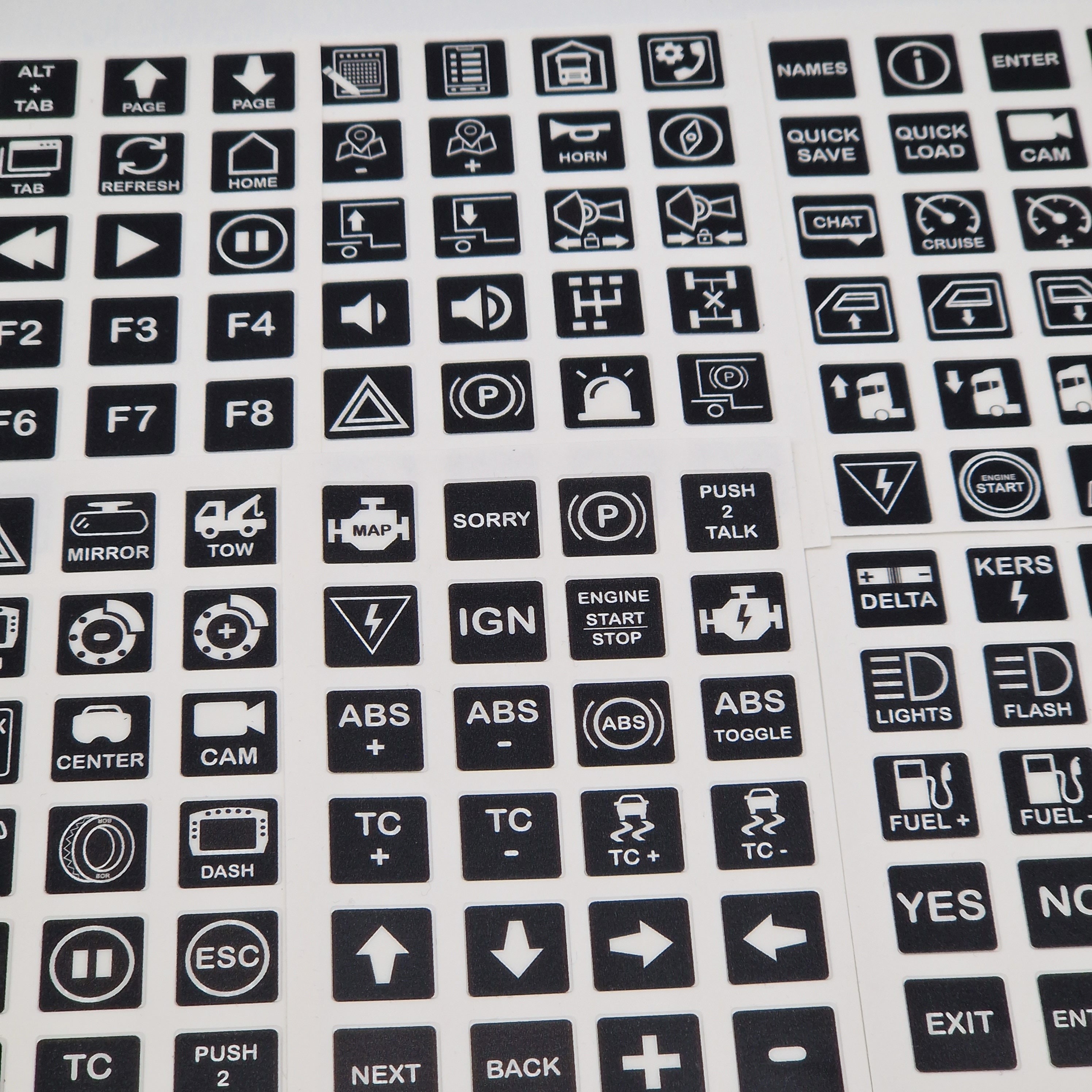 Sim Racing Folder Icon Simracing and Euro Truck ICON Sticker Sheet | Light Pass Through | for ...