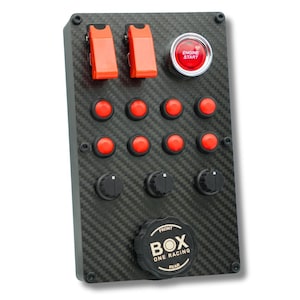 Button Box for Sim Racing and Simracers USB Desk Clamp Encoder Start/Stop Momentaty-Safety-Switch 2 Funktions PC USB Simulator Button Box