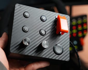 LEDボタンボックス シミュレーションレーシングデスククランプエンコーダー スタート/ストップ 瞬間安全スイッチ 12機能 PC USBシミュレーターボタンボックス