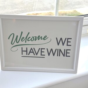 Wine Lover gesneden kaart muurposter - welkom!  Wij hebben wijn